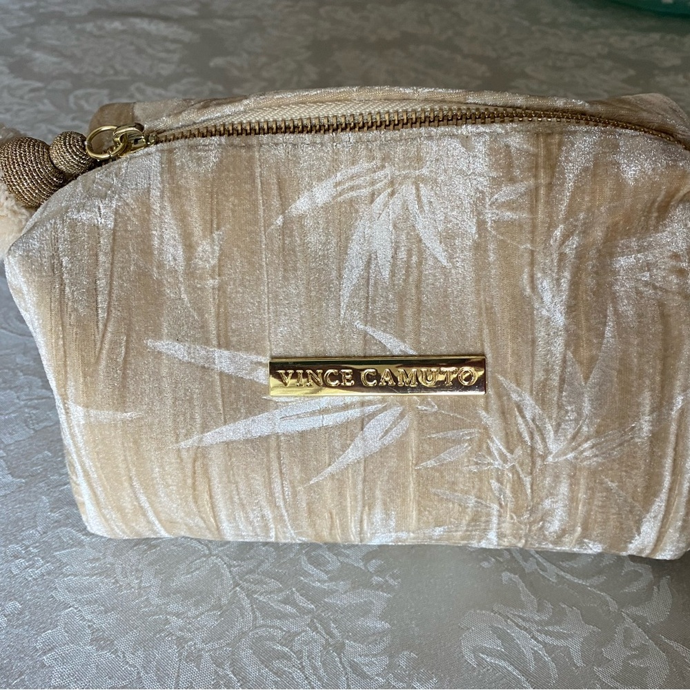 Vince Camuto Cream Velvet Cosmetic Bag